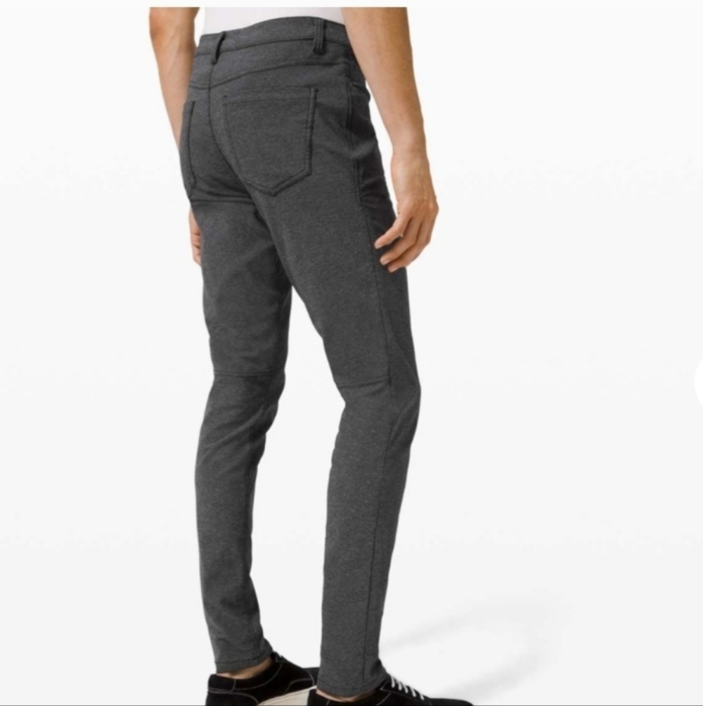 Lululemon ABC Pant Slim *Tech Canvas 34" in Heathered Black Size 31 Minimalist